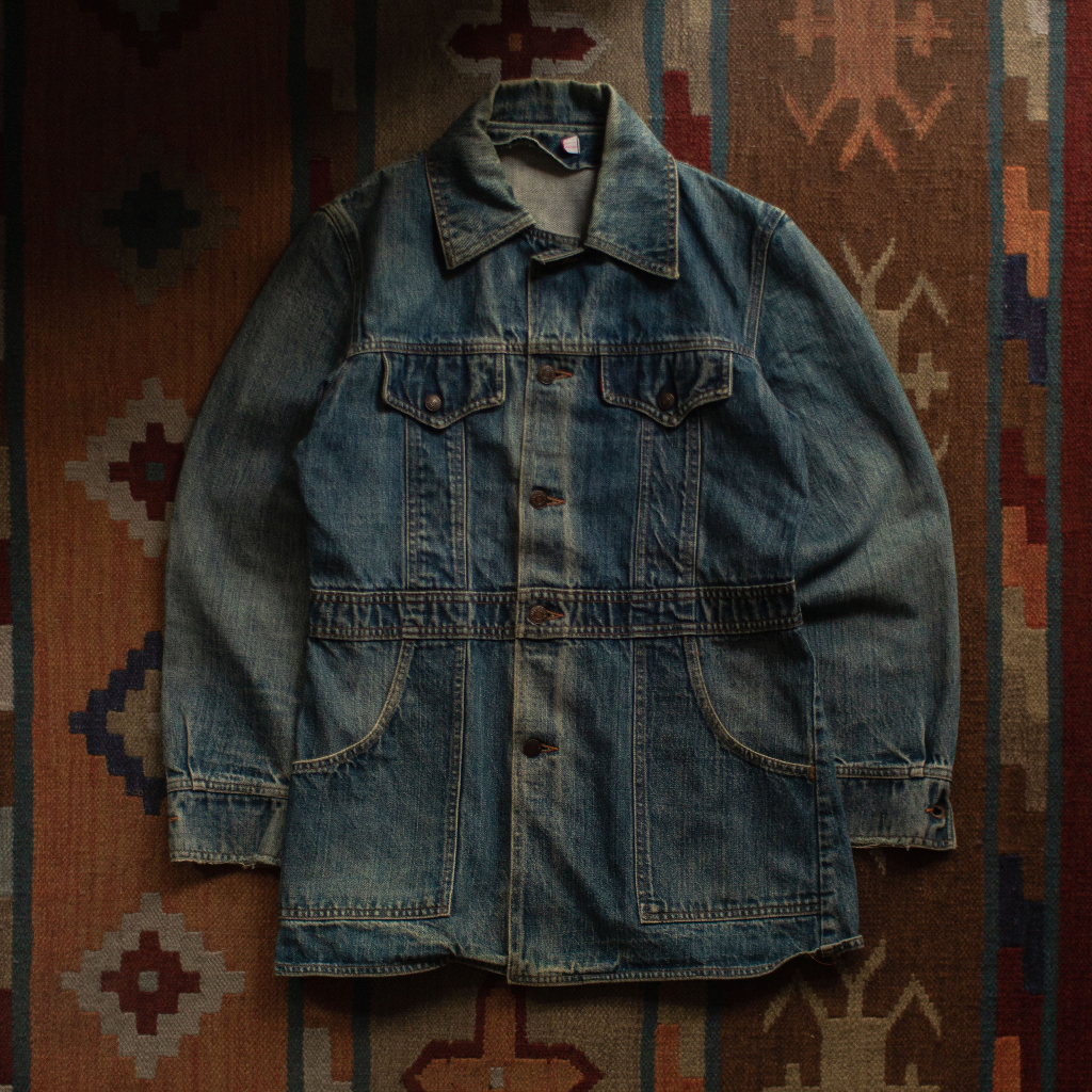 《白木11》 70s Levis denim safari jacket 美國製 淺藍 橘標 牛仔 長版 外套 M