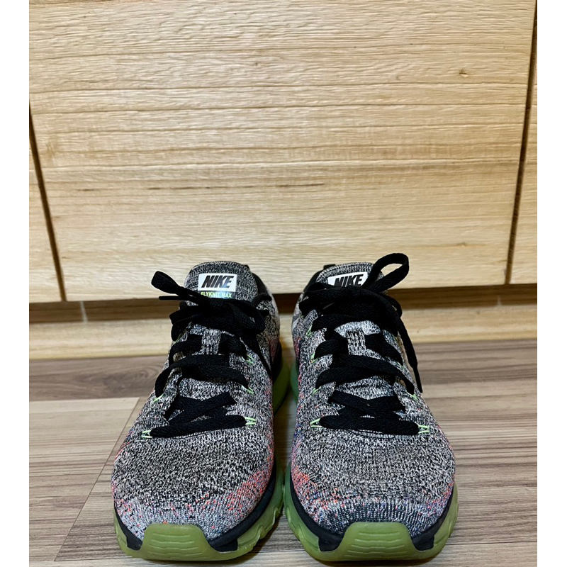 近新二手 女鞋 運動鞋Nike FLYKNIT air max全氣墊 彩虹編織鞋 偏寬鬆 （us7.5, 24.5cm）