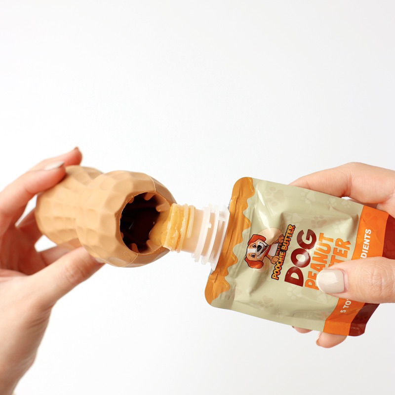 Woof N Go 寵物零食 - 美國 Poochie Butter 花生填充玩具+袋裝花生醬組合