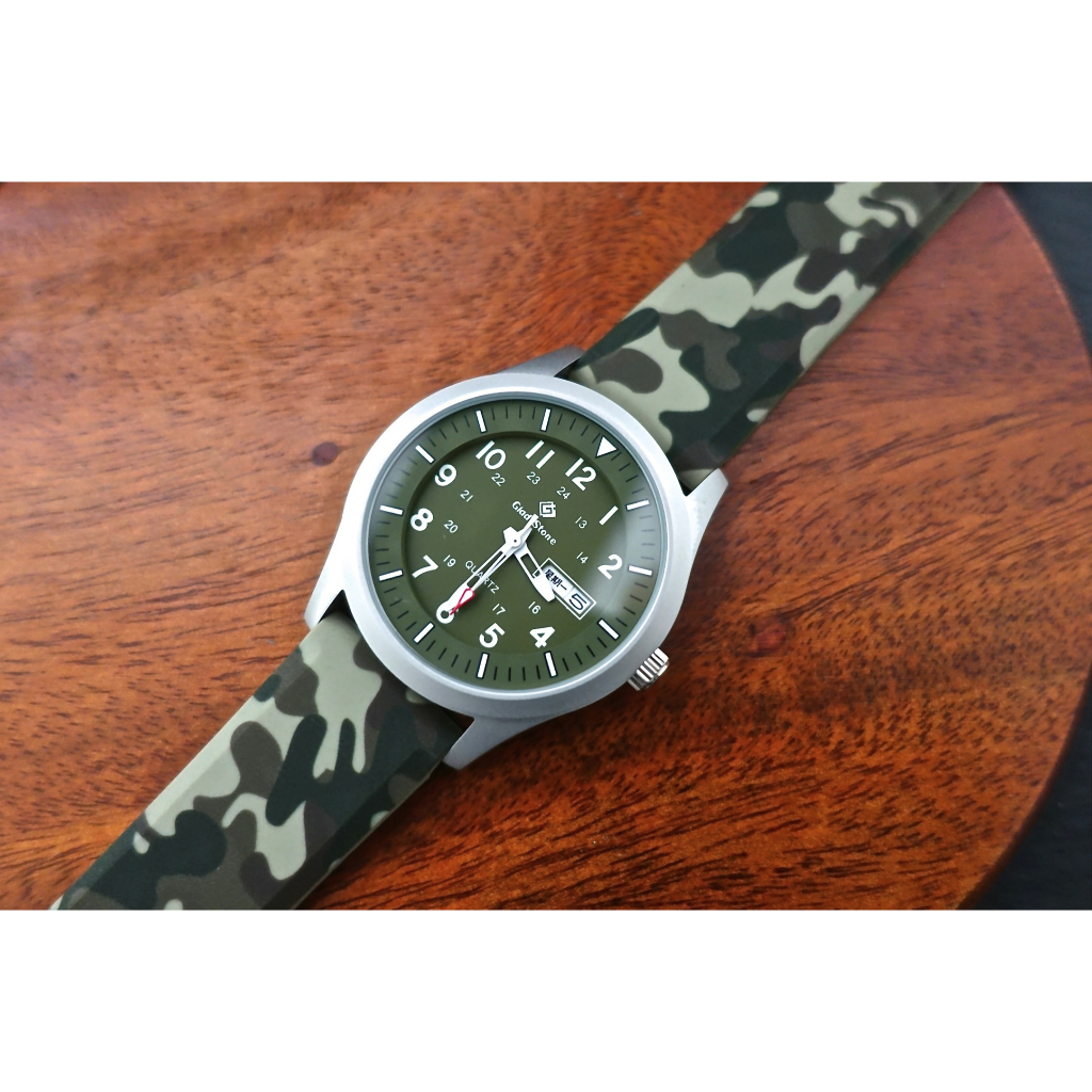20mm or 22mm 24mm 陸戰隊軍綠色迷彩錶帶 替代各式原廠錶帶矽膠錶帶 不鏽鋼製錶扣