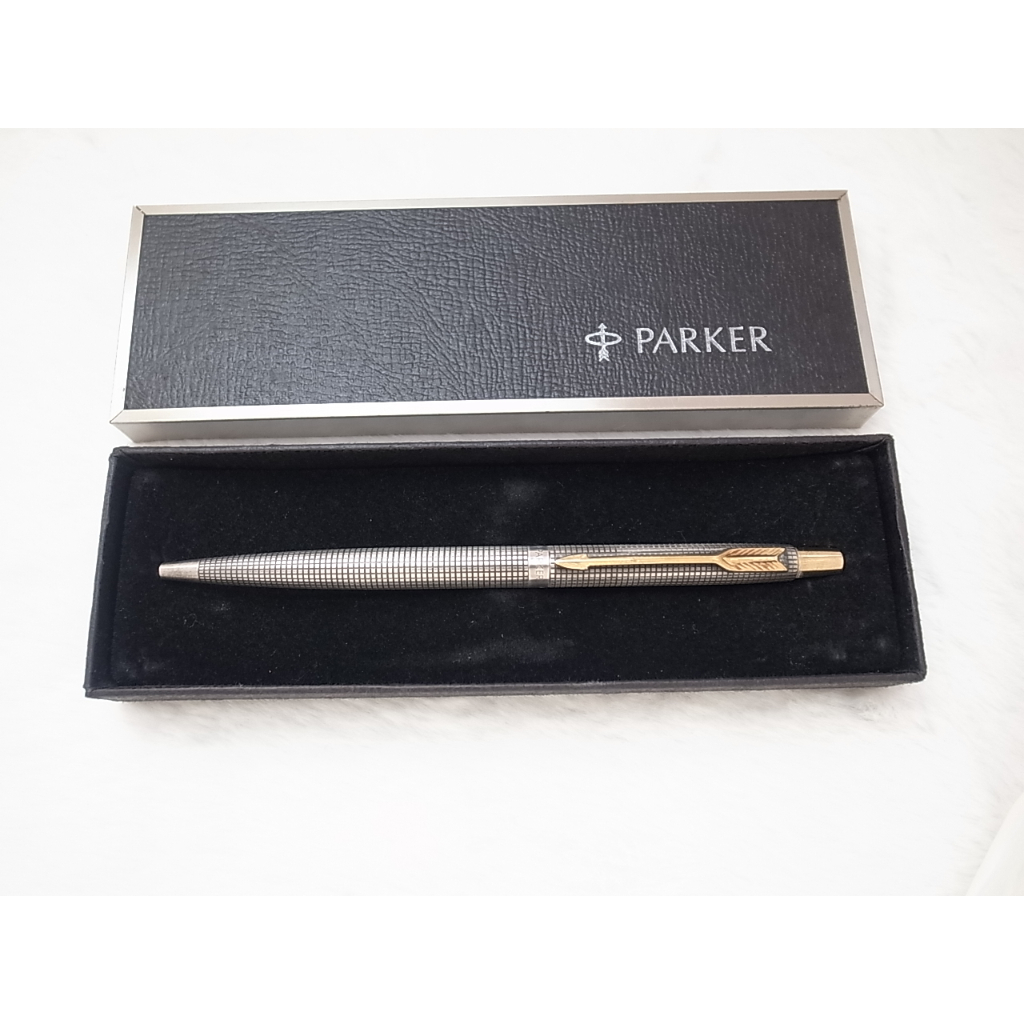 W174 少見的 1970s 派克 PARKER 美國製 classic 75 純銀高級原子筆(7成新)(天頂按壓式)