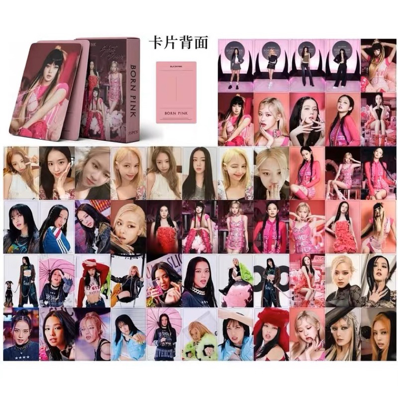 Blackpink小卡 55張粉墨Born Pink收藏卡明信片自製LOMO卡