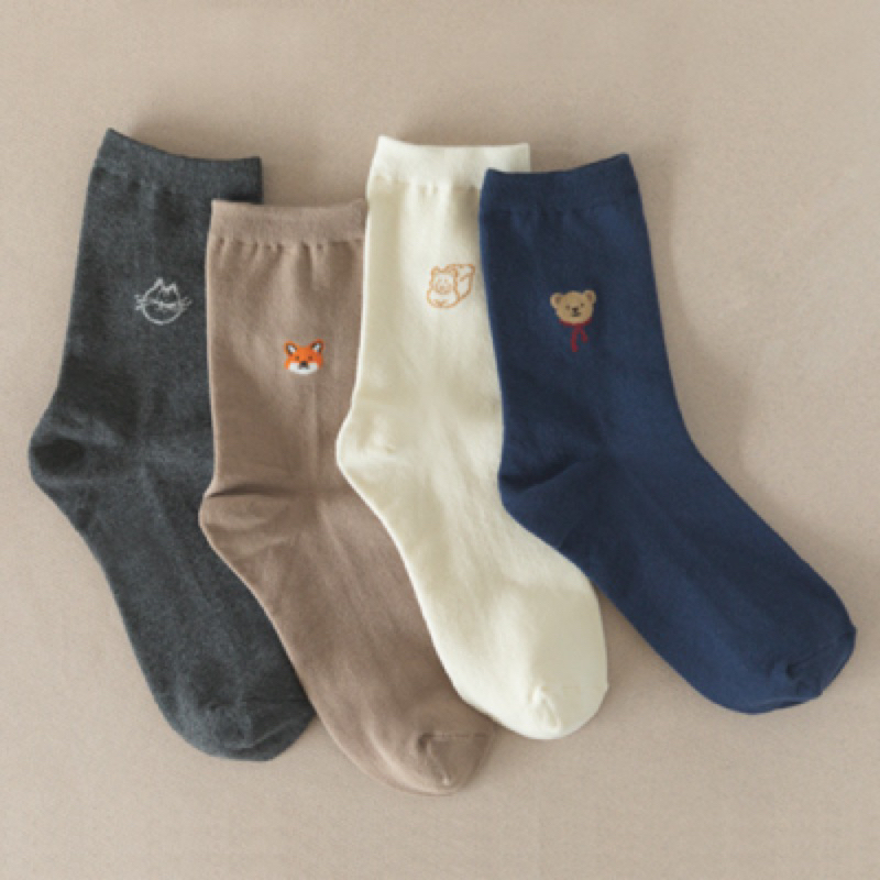 現貨⭐️韓國🇰🇷Dailylike 可愛小動物系列 女生襪子 4雙組 22-25cm可穿、附包裝盒