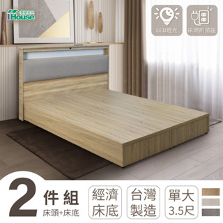 IHouse-日式匠心 房間2件組(床頭+可選床底)