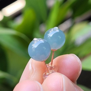 嗨，寶貝銀飾珠寶* 翡翠飾品☆18K金 簡約風 氣質高雅 冰種 芋紫紫羅蘭翡翠 18k金耳環 耳針☆一對售