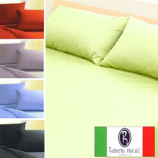 純棉雙人床包枕頭套組【Roberto諾貝達精梳棉】100%棉大鐘印染臺灣製造MIT多色可選素色床包組最百搭~華隆寢飾