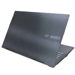 【Ezstick】ASUS VivoBook 15X K6501 午夜藍 黑色卡夢紋機身貼 (上蓋、鍵盤週圍、底部貼)