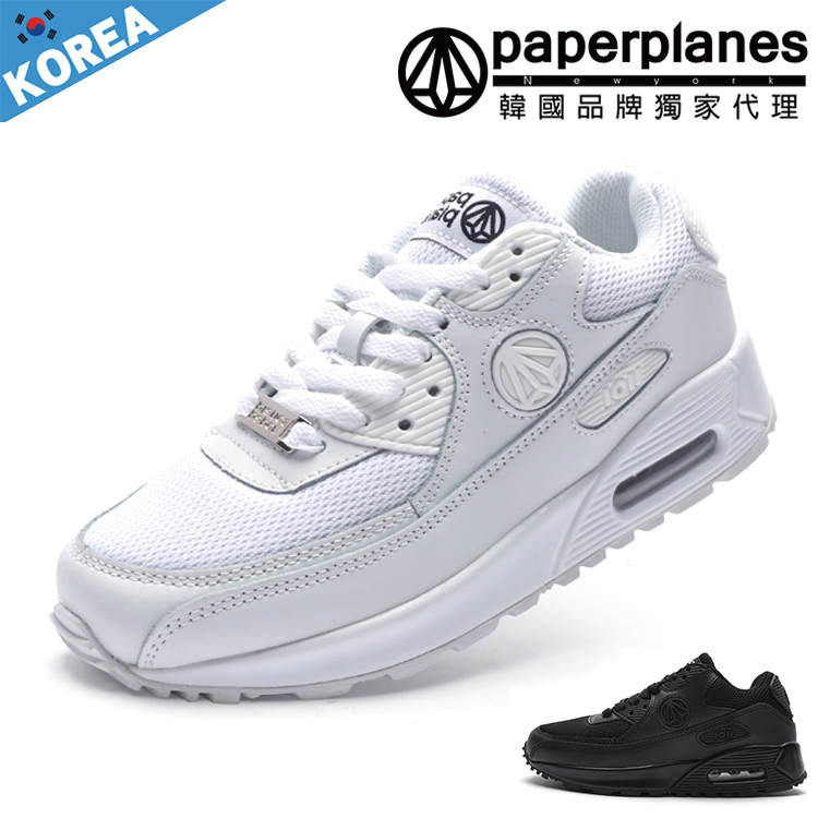 PAPERPLANES紙飛機 真皮氣墊運動鞋【01101】韓國空運 韓國熱銷 男女款 白色賣場