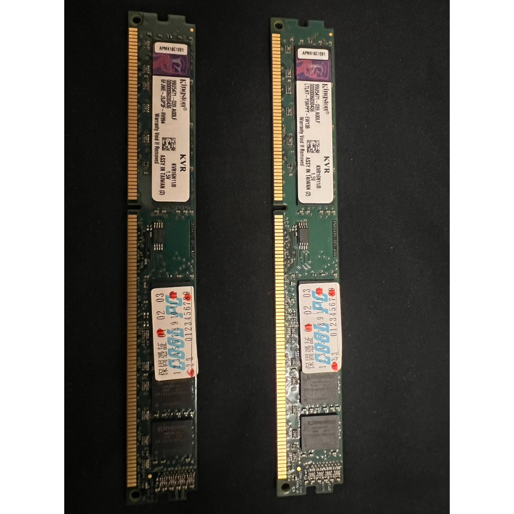 二手 金士頓 DDR3 1600 X2 終身保固 8G/16G 桌上型記憶體 kvr 16n11/8G 雙通道 RAM