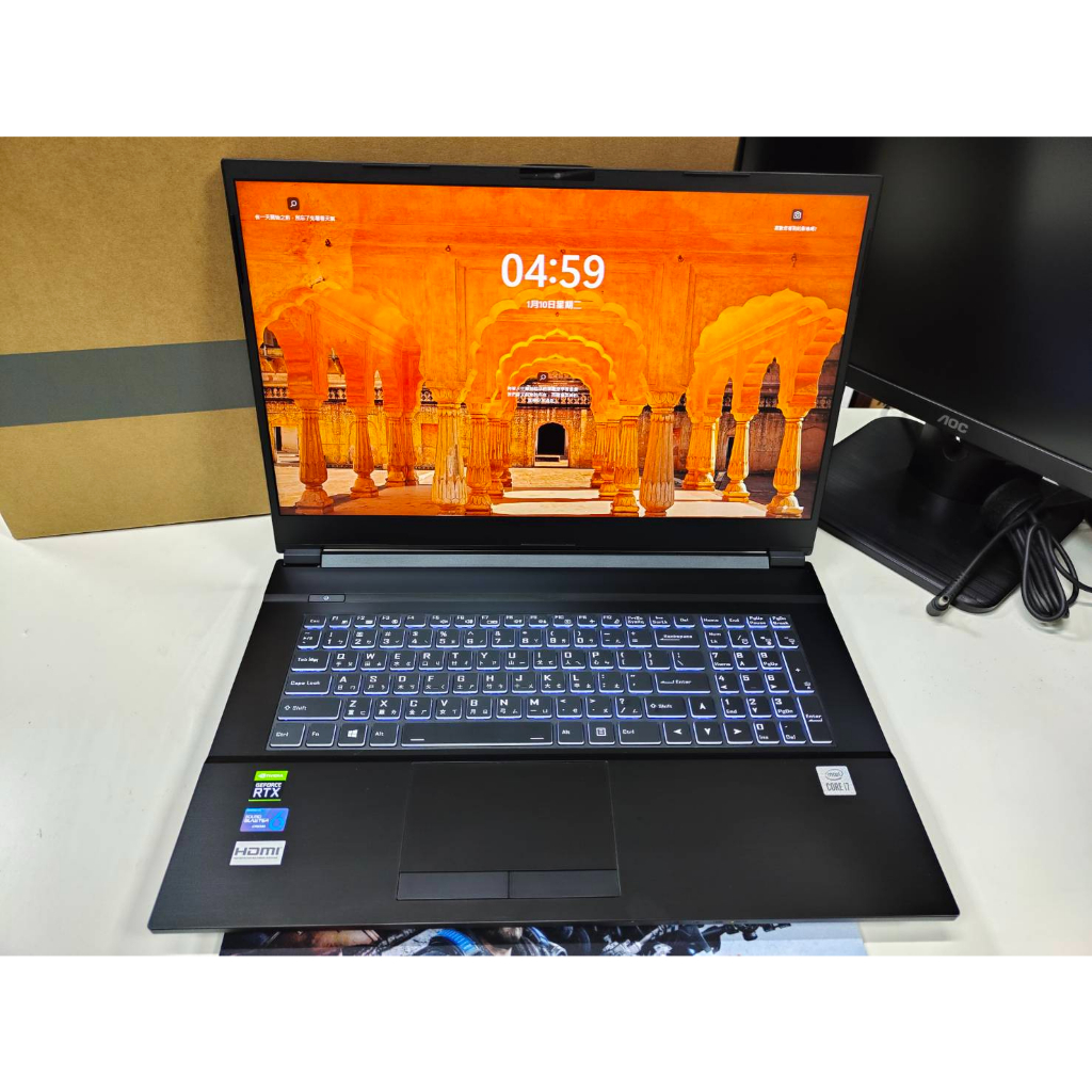 2手筆電 捷元17H I7-10870H/RTX3060/8G/512G 保固到2023年8月