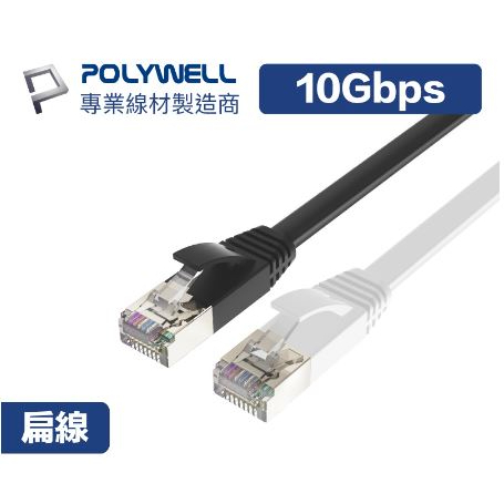 🔥促銷免運🔥POLYWELL寶利威爾 CAT6A扁線 15米 20米 高速網路線 RJ45 福祿克認證