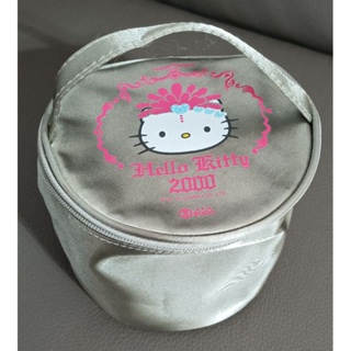 * 降價出清 絕版 太平洋 sogo × Hello Kitty 2000 銀色 圓筒 收納包 化妝包