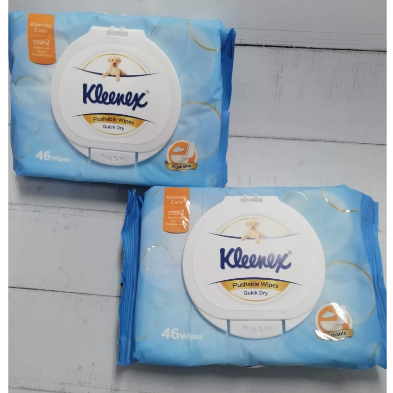 Kleenex 舒潔 濕式衛生紙46抽/包 濕紙巾 可丟入馬桶 彈蓋設計 不含酒精