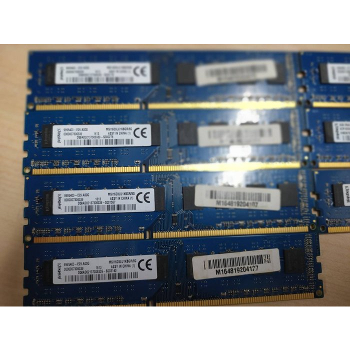 憲憲電腦二手金士頓 8G DDR3 MSI1603LU1KBGR/8G 桌機雙面記憶體