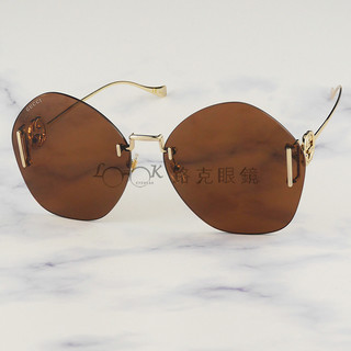 【LOOK路克眼鏡】Gucci 太陽眼鏡 無框 金屬鏡腳 附可拆眼鏡鏈 GG1203S 003