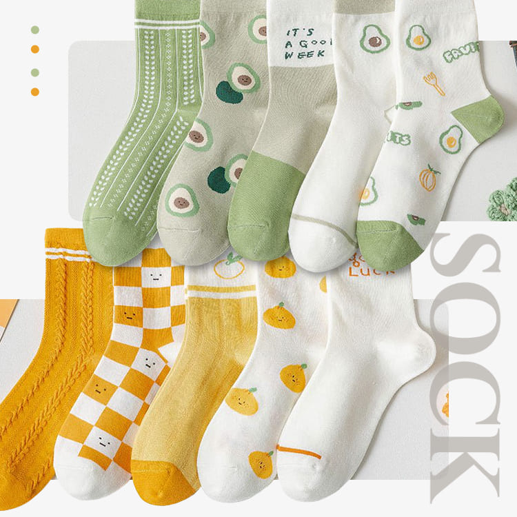 Unicorn♞酪梨&amp;橘子系列長襪 襪子 襪 中筒襪 運動襪 彈性襪 棉襪 素色襪子 長筒襪