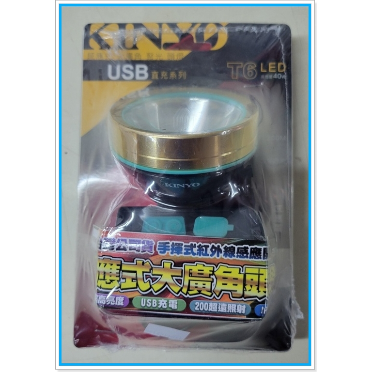 KINYO LED-813 T6 感應式 大廣角 頭燈 USB充電 LED 超高亮度 耐嘉