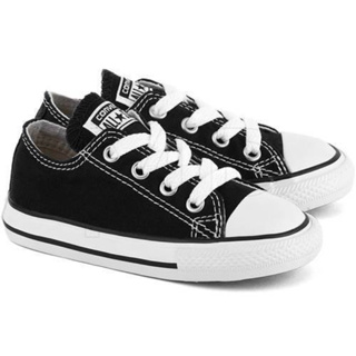 CONVERSE ALL★STAR 黑色 低筒 鞋帶款 基本款帆布鞋 小童鞋16.5cm