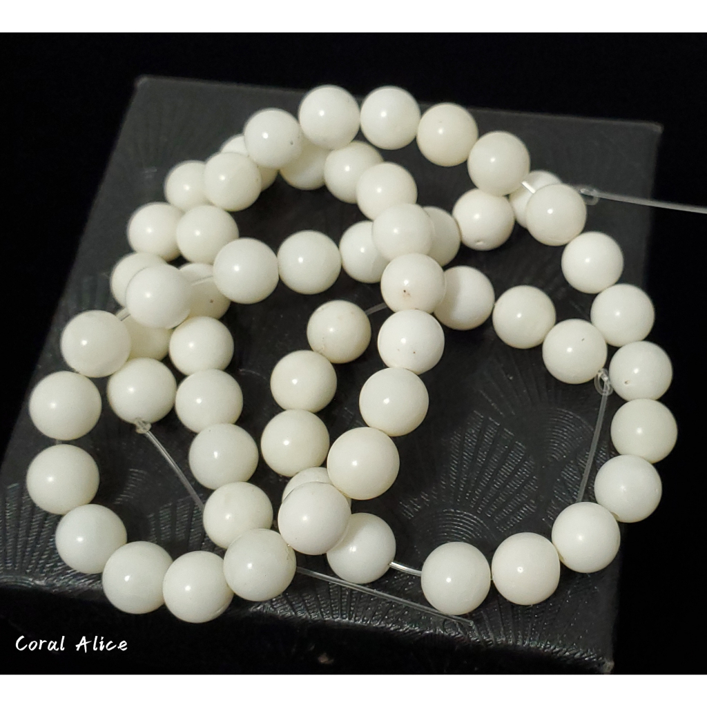 🌟Coral珊寶手作-天然白珊瑚圓珠7-7.2mm CO2T2-528