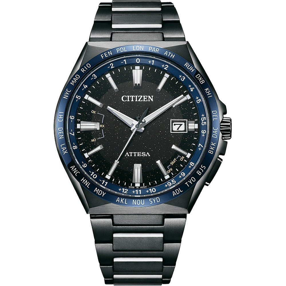 CITIZEN星辰 GENTS系列 湛藍星空光動能 鈦金屬電波腕錶 42.5mm/CB0217-71E