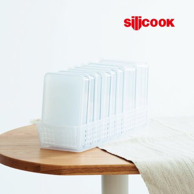 silicook保鮮盒萬用食材9件組 600ml&amp;1200ml 附底座 昌信冰箱收納