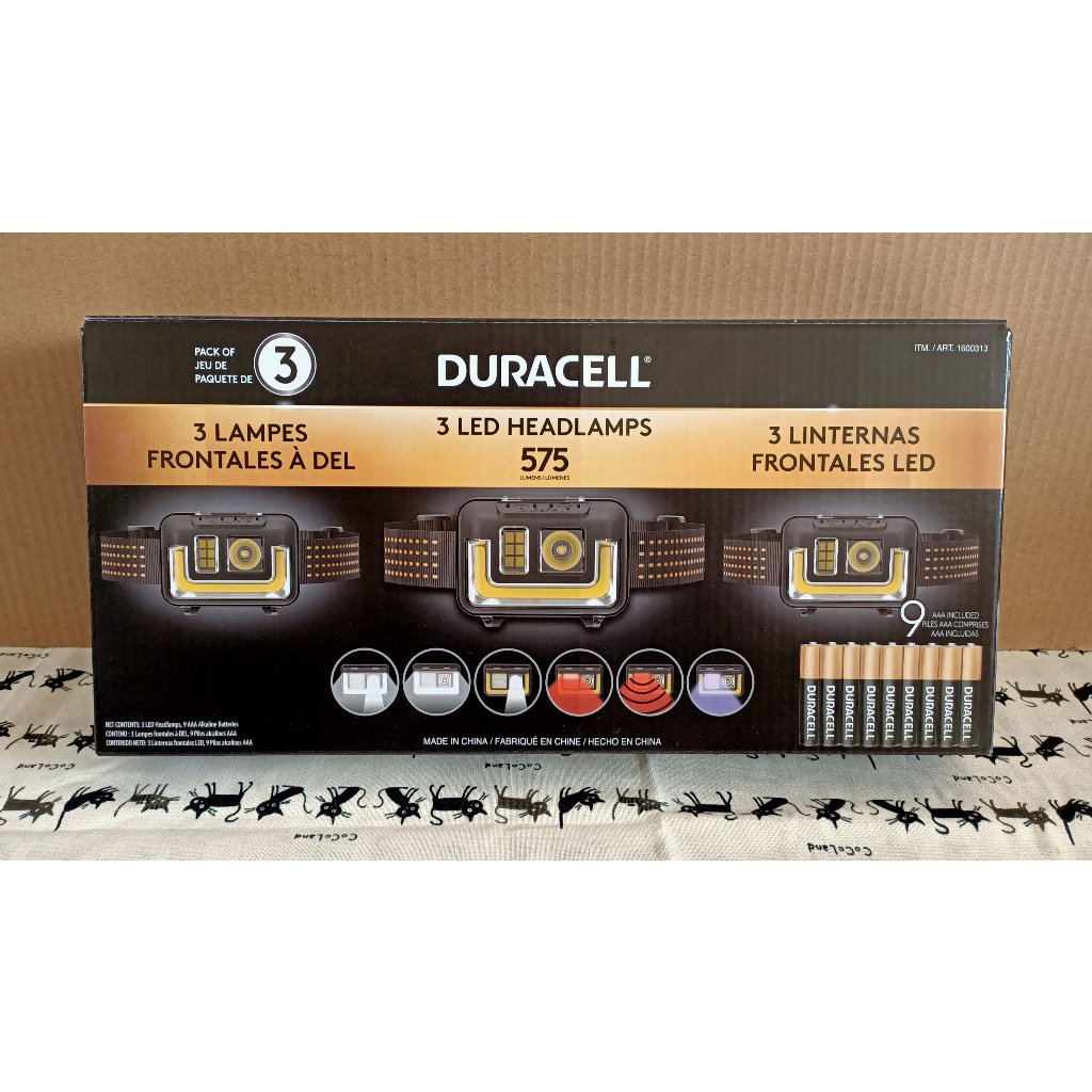 ❤現貨-拆售1入❤ Duracell 金頂 LED 頭燈三入組 好市多 Costco