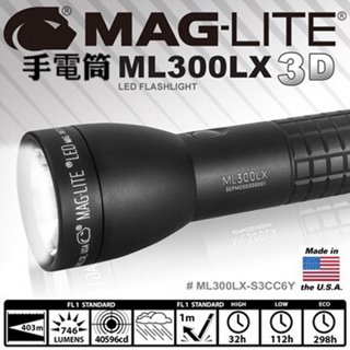 MAGLITER ML300L 3-Cell D LED Flashlight 手電筒-黑色#ML300L-S3016Y
