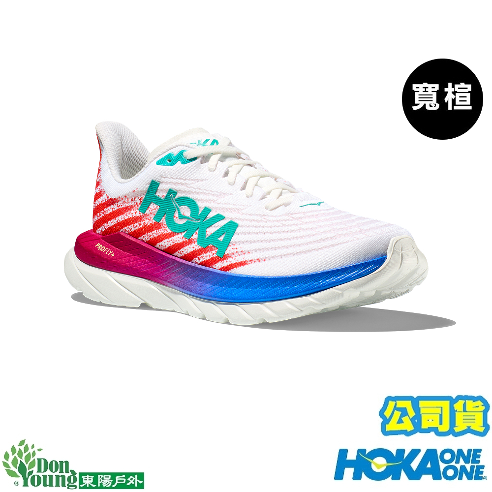 【HOKA】男 Mach 5 寬楦 超輕量路跑鞋/陳彥博代言 白/火焰紅HO1136677WFM