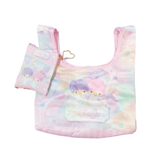 日本正版 雙子星 kikilala 環保購物袋 附收納包 可折疊收納購物袋 折疊袋 輕便式環保袋 背心袋 生日禮物