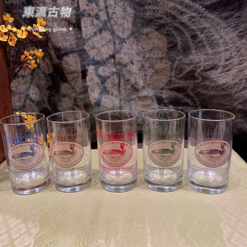 日本製東洋硝子 綠頭鴨玻璃杯五客D80