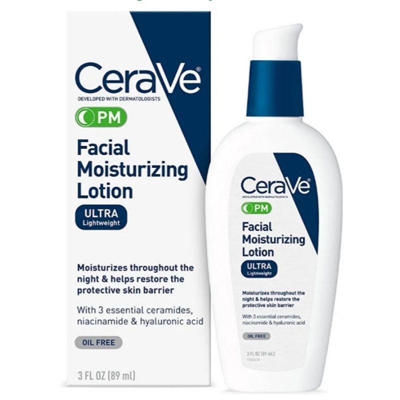 CeraVe 適樂膚 PM 臉部保濕乳液 含玻尿酸和煙酰胺的晚霜