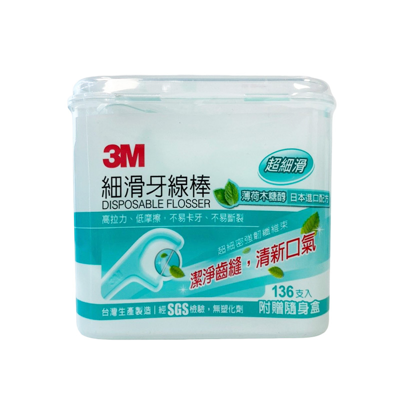 【3M】細滑牙線棒 薄荷 木醣醇 (136入) | 官方網路店
