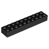 LEGO 樂高 黑色  2x10 基本磚 方塊 3006