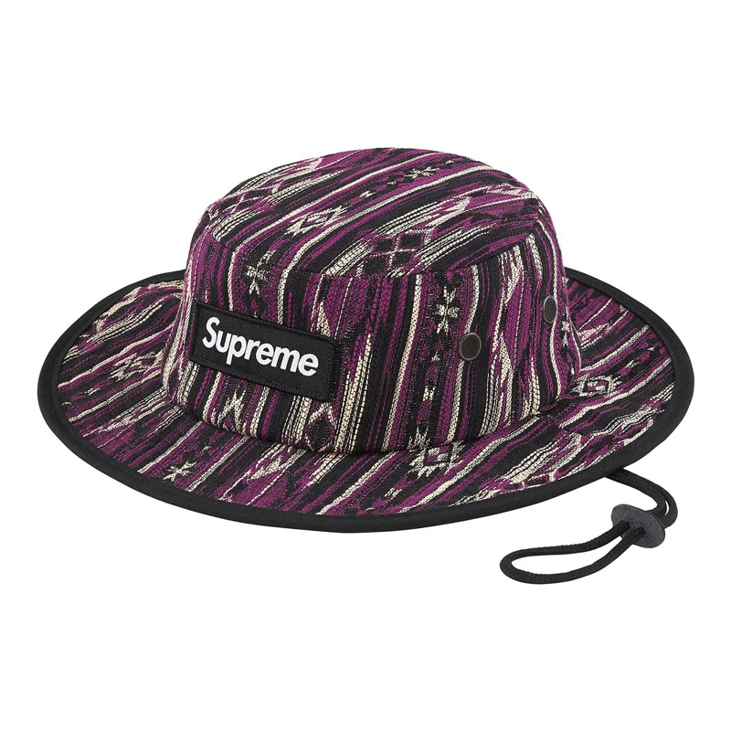 SUPREME FW22 Woven Pattern Boonie 漁夫帽 (紫色) 化學原宿