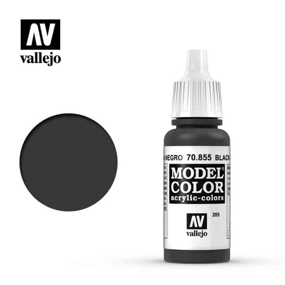 Acrylicos Vallejo 模型色彩 Model Color 205 70855 釉黑色 17ml 東海模型