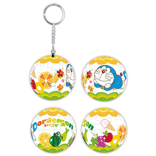 哆啦A夢(繽紛水果)立體球型拼圖鑰匙圈24片-183