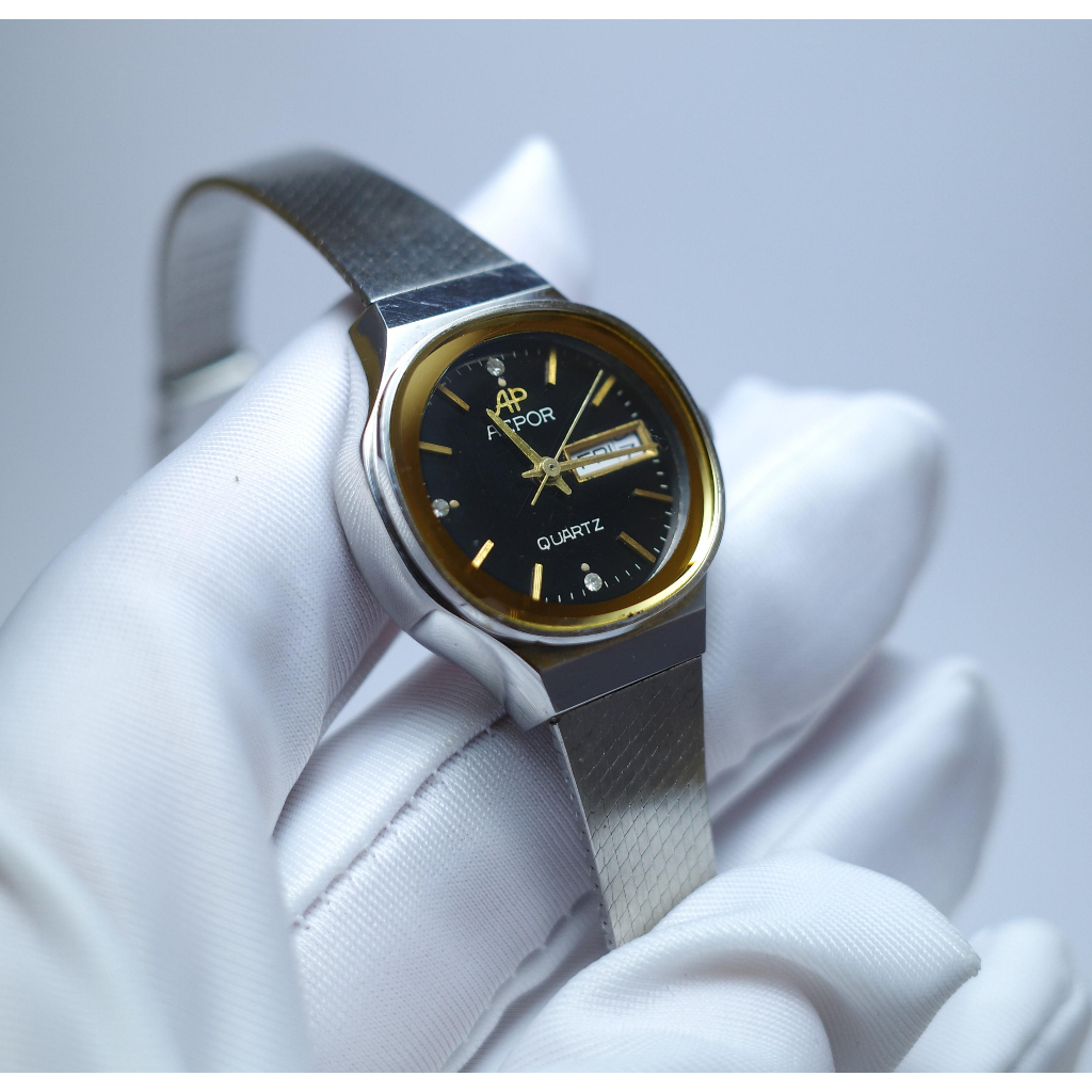 全新 AEPOR 早期老錶 古董錶 女錶 手錶 石英錶 銀色 圓形 復古 Vintage 古著 不銹鋼 SEIKO