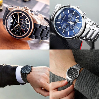 EMPORIO ARMANI GA 亞曼尼三眼計時男錶 質感紳士風 皮錶 男錶 【Watch-UN】
