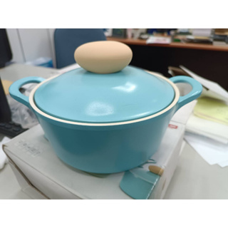 盒損出清 詳閱說明 韓國NEOFLAM Retro系列 18cm陶瓷不沾湯鍋+陶瓷塗層鍋蓋 附 防燙夾一對 薄荷色