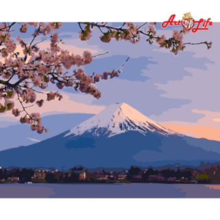 【ArtLife 藝術生活】66540山櫻富士 40x50cm含框 DIY 數字油畫 彩繪 全館現貨