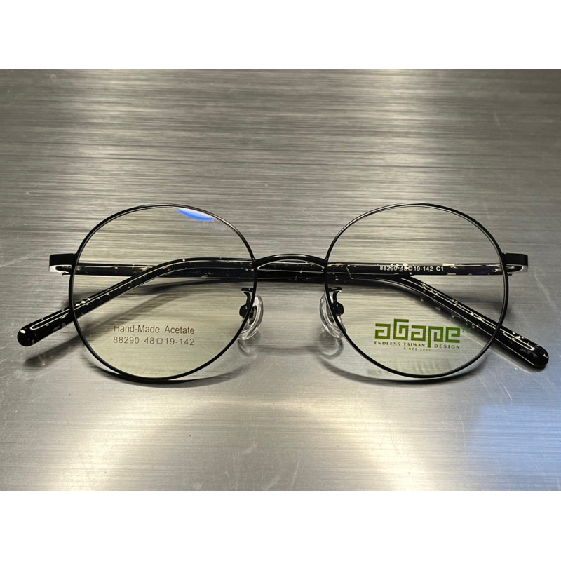 ［陳列商品出清］agape日韓流行款全新光學眼鏡框88291純粹黑