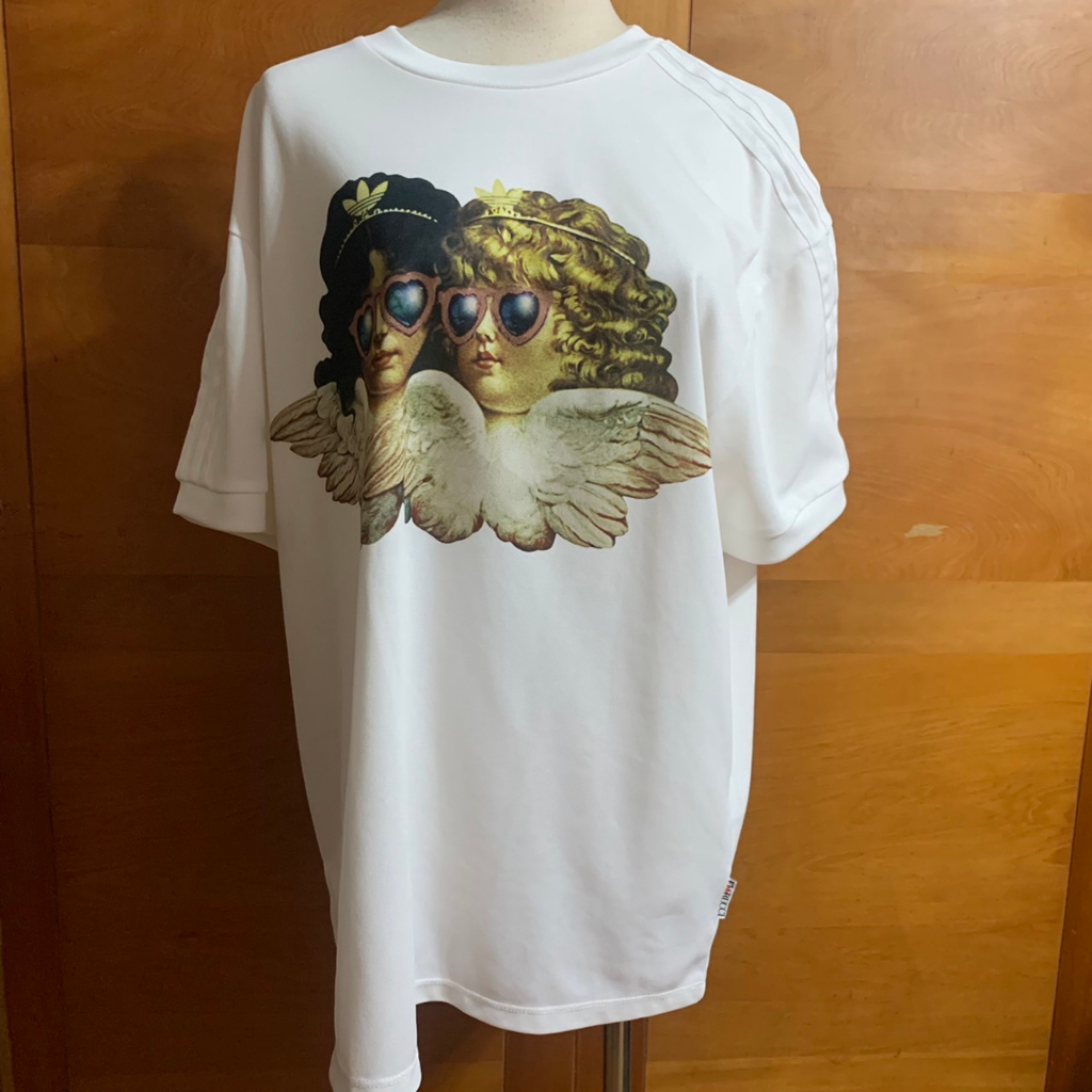 ADIDAS x FIORUCCI聯名款短袖T恤 運動上衣 天使圖案 白色 TSHIRT