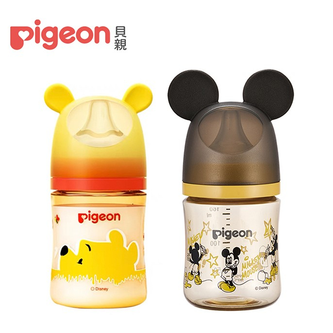 【愛噗噗】Pigeon 貝親 第三代迪士尼母乳實感PPSU奶瓶160ml 240ml把手奶瓶 330ml把手奶瓶