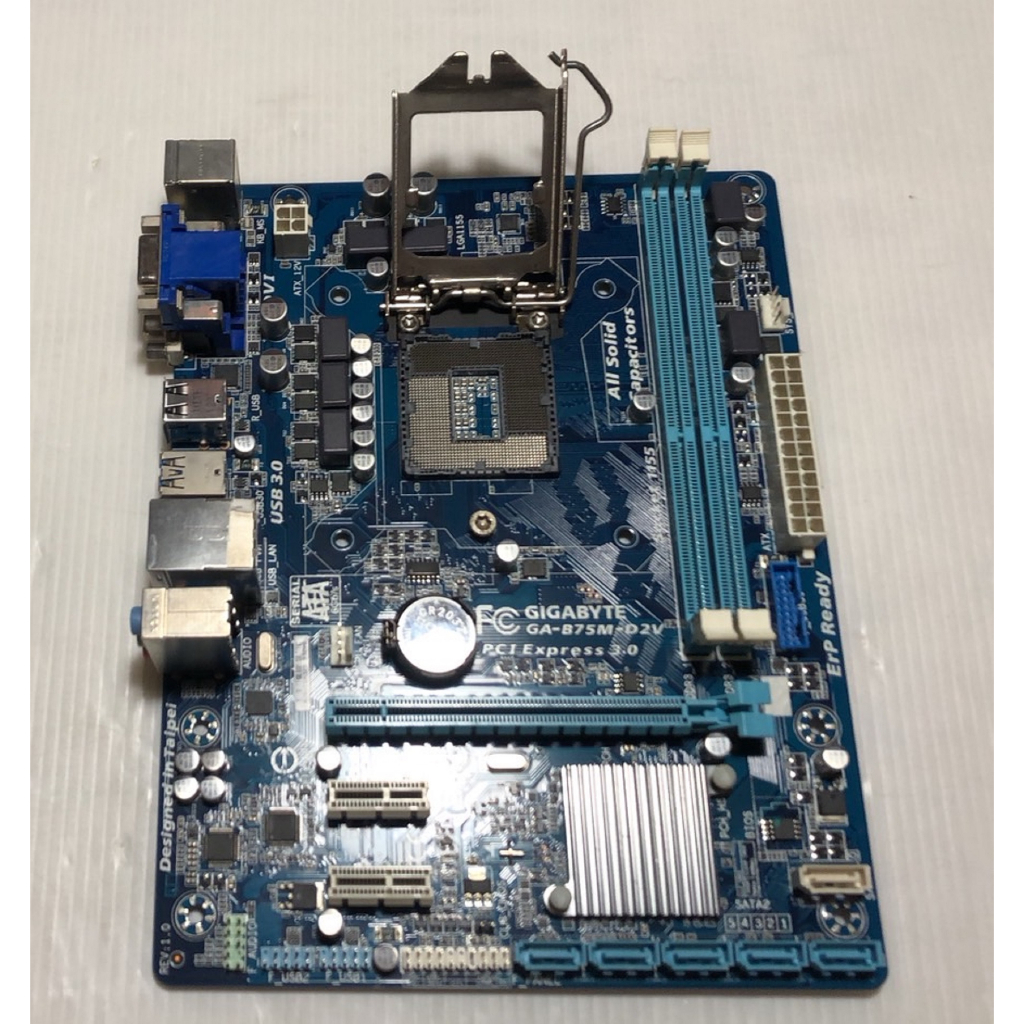 【吳'r】GIGA 技嘉 B75M-D2V 1.0 支援2.3代CPU 二手良品主機板 1155腳位/附檔板$400