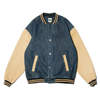 PRETTYNICE Emboss Logo Washed Denim Jacket 深藍水洗 牛仔棒球外套【CbP】