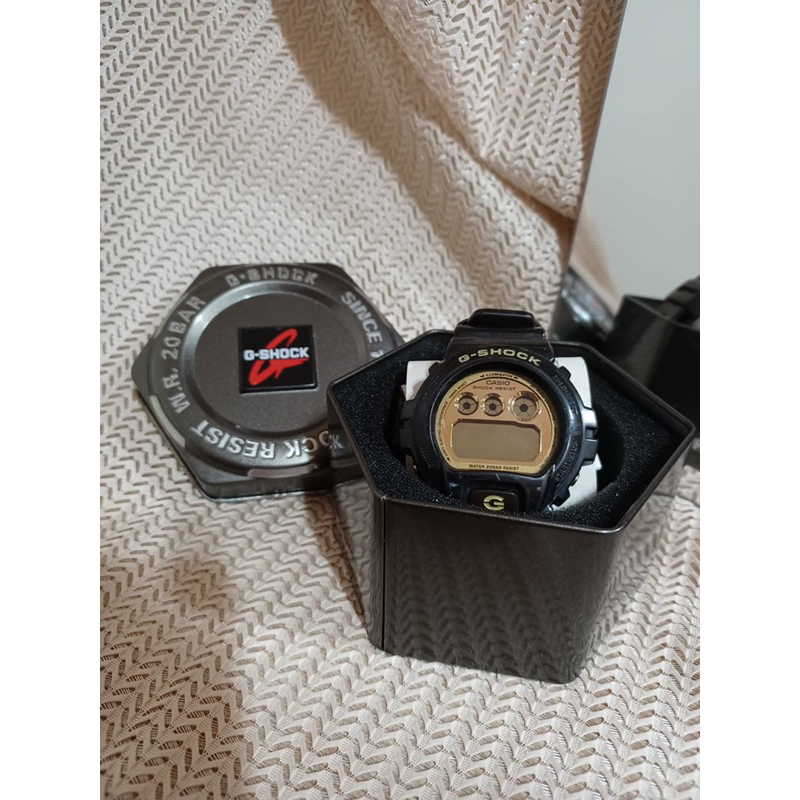 wei專屬 二手(附原廠說明書+盒) Casio G-shock運動錶 經典款 黑金 黑棕色