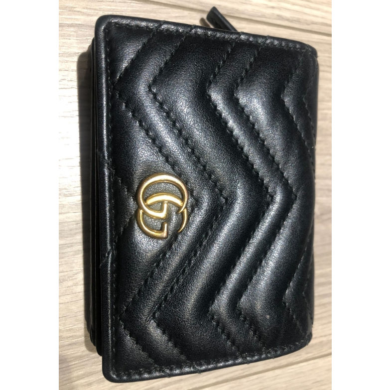 Gucci 皮夾 Marmont card case 馬夢短夾 (黑)