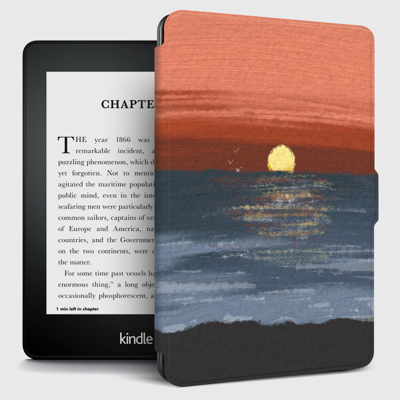 海邊落日 mooink Kindle Paperwhite PW 1,2,3 ,4 電子書 保護套  6吋