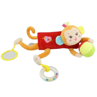 嬰兒搖鈴毛絨玩具 猴子造型 現貨 兒童玩具 HAPPY MONKEY 掛飾公仔 寶寶車掛件 床掛 搖鈴