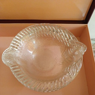 玻璃水晶造型魚盤 水果盤 點心盤